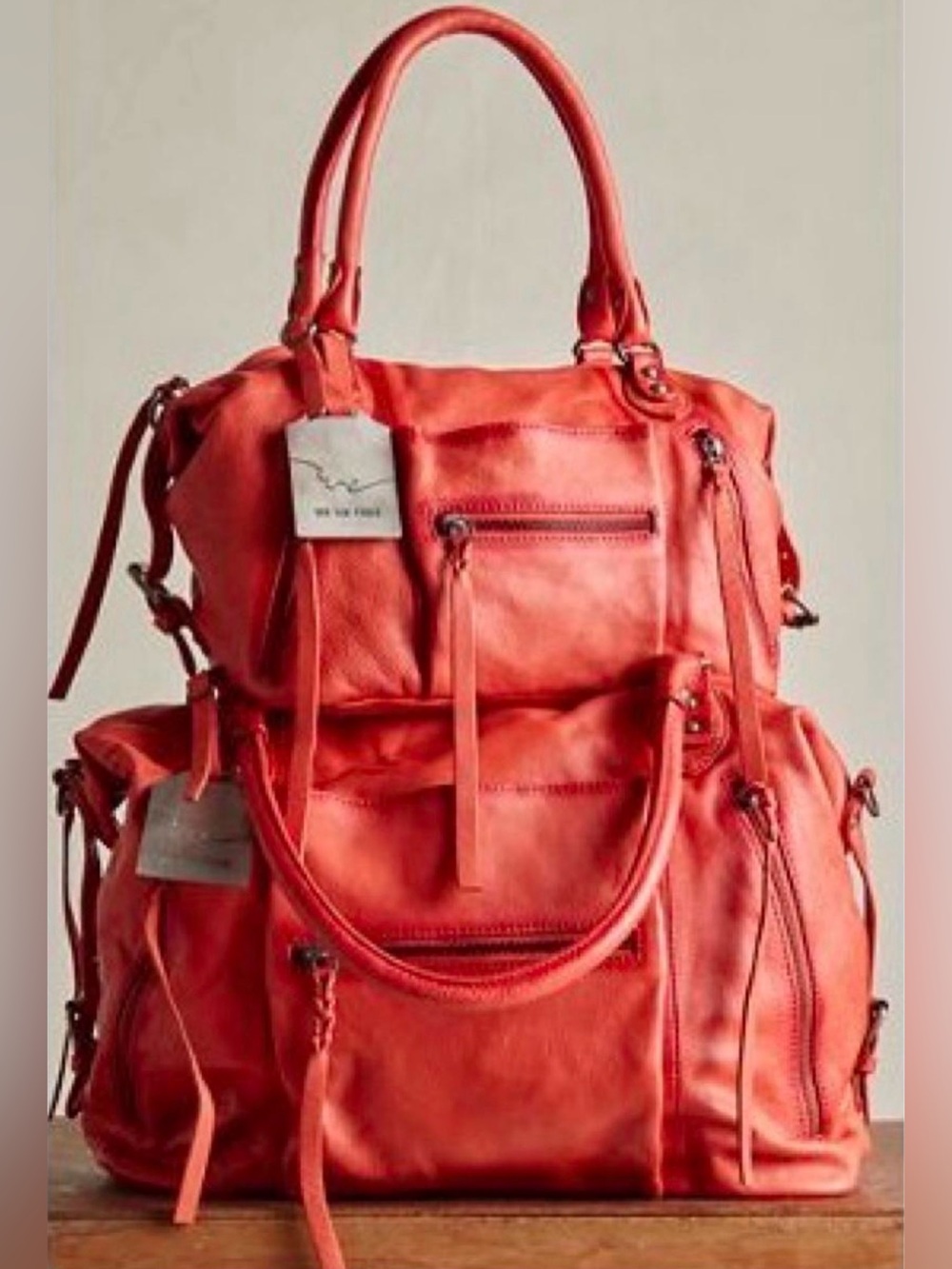 NWT Large Emerson Leather Tote Bag Purse in Red Clay